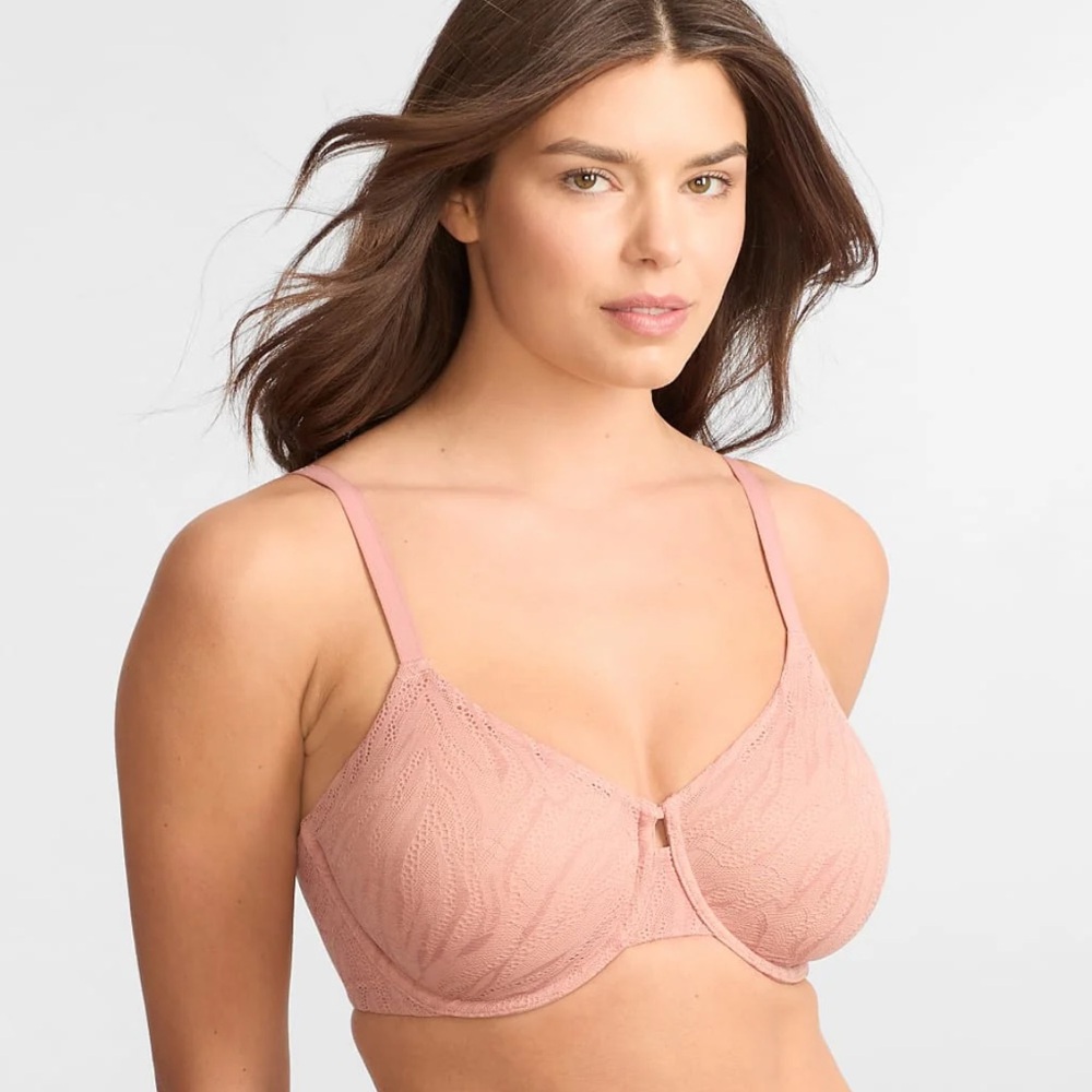 Bare Necessities Minimizer Lace Underwire Bra - Dusty Rose